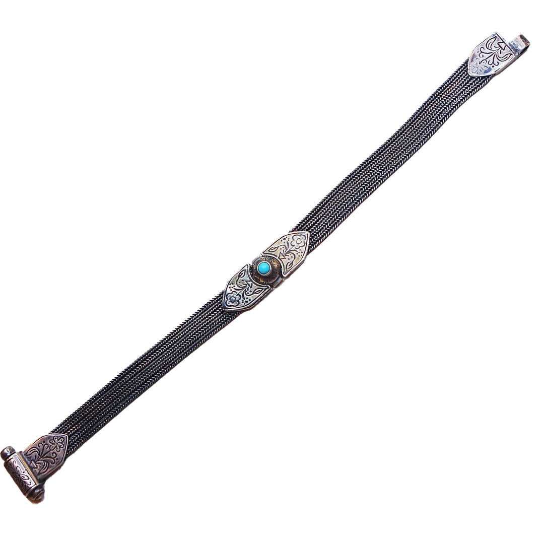 Empress bracelet: sterling, turquoise or garnet