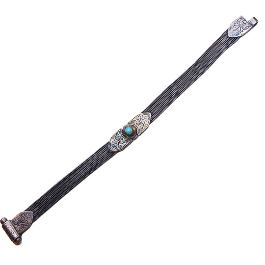 Empress bracelet: sterling, turquoise or garnet