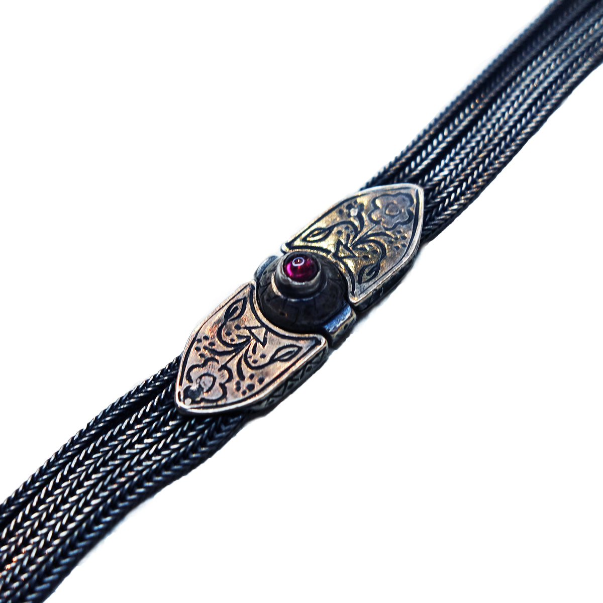 Empress bracelet: sterling, turquoise or garnet