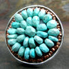 Turquoise and Afghani rose gold mosaic ring