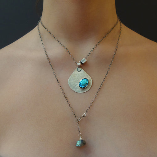 Teardrop and Turquoise Mosaic Necklace