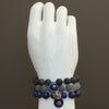 African Blue Dumortierite and Lapis mosaic bracelet