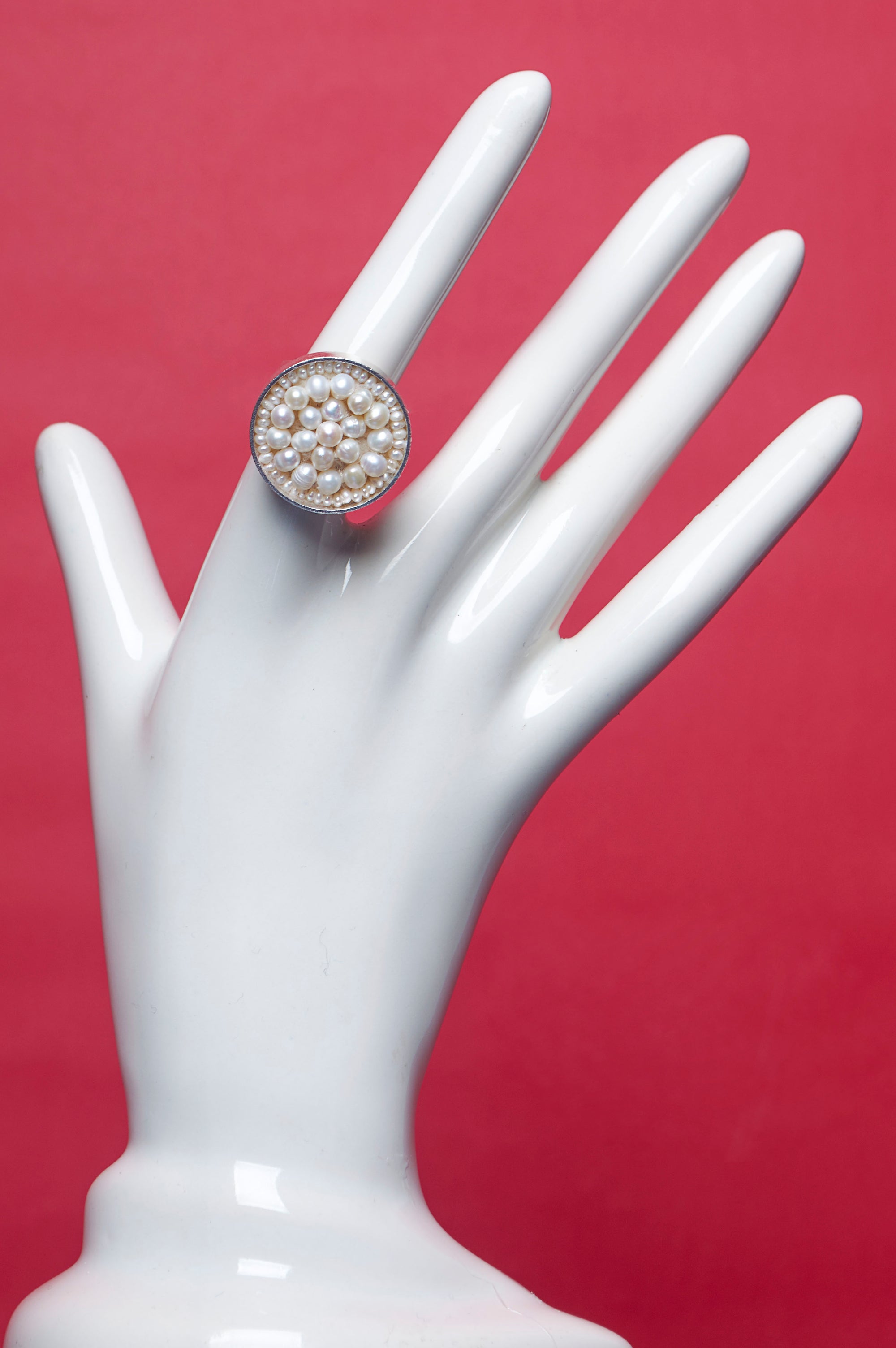 White Pearl Iconic Mosaic Ring (Wanderlust Paris)