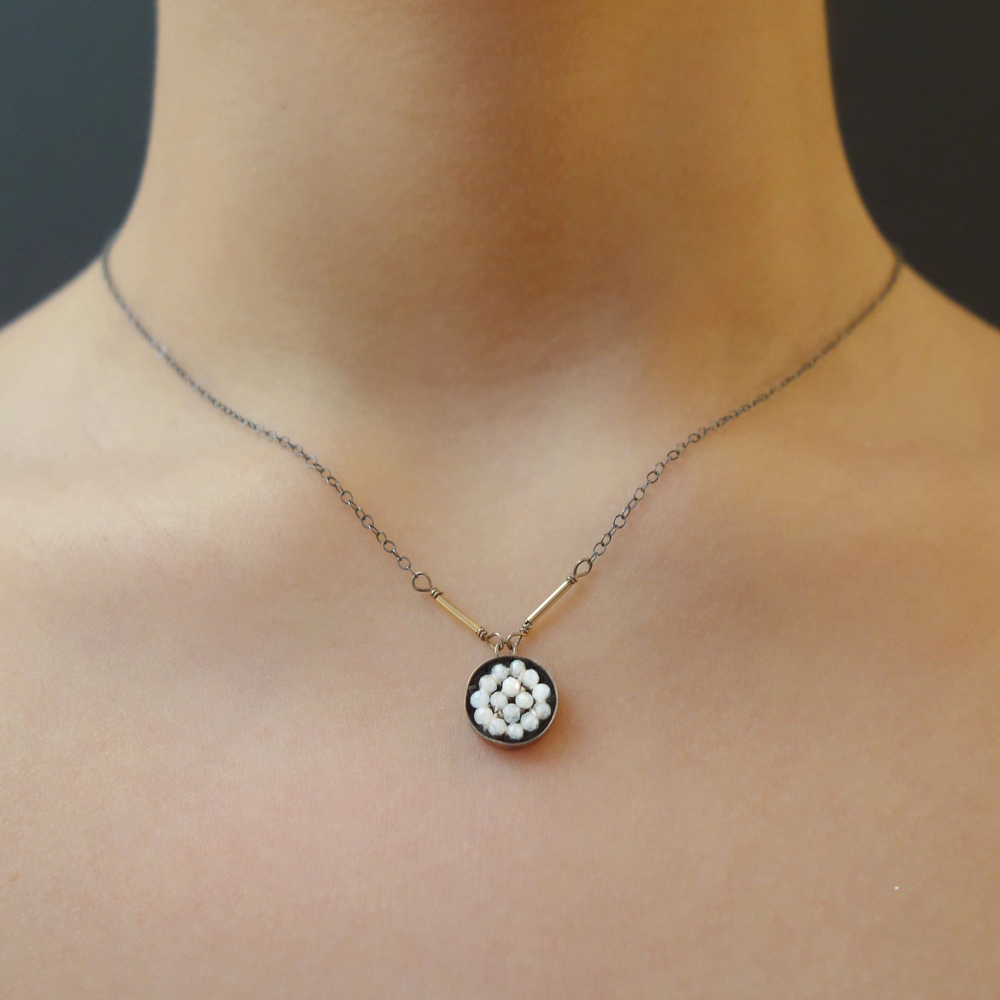 Your favorite mosaic gemstone pendant on a chain